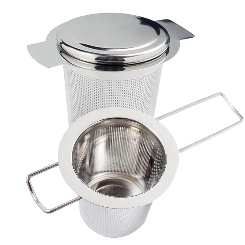 Tea Infusers 304 Stainless Steel Silver Foldable Basket For Teapot Cup