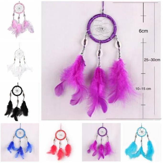 Dreamcatcher Piuma Decorazione da appendere a parete Campanelli eolici fatti a mano Dream Catcher Borse per auto Regali pendenti Decorazioni per la casa Accessori artigianali C6959