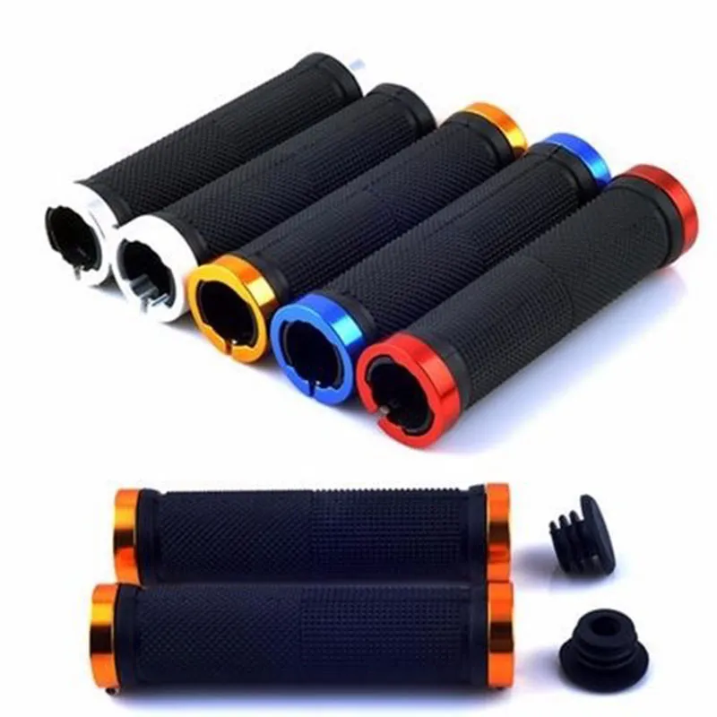 1 زوج MTB BMX Road Cycling Handlebar Grips Anti-skid Rubber Bicycle Grips Mountain Bike Lock على مقابض الدراجات المقبضات الطرفية