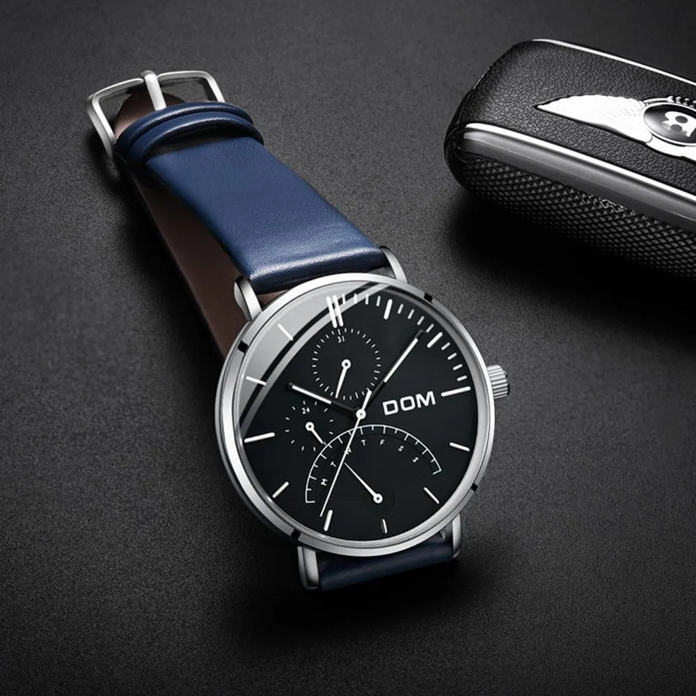 DOM Casual Sport Watches For Men Blue Top Brand Luxury Military