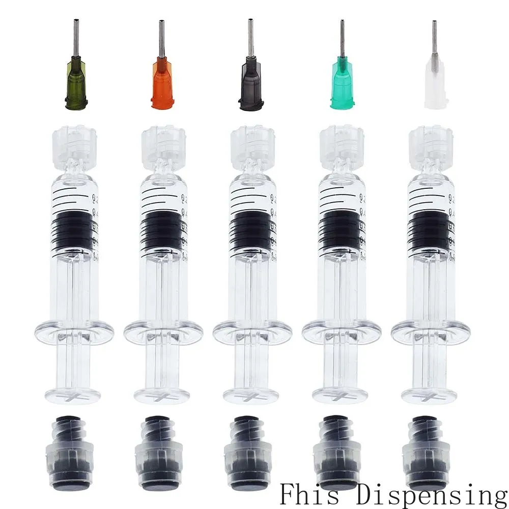 (Gray Piston) 1ml Luer Lock Syringe with Needle Reusable or Thick Co2 Oil Cartridges Tank Clear Color Cigarettes Atomizers
