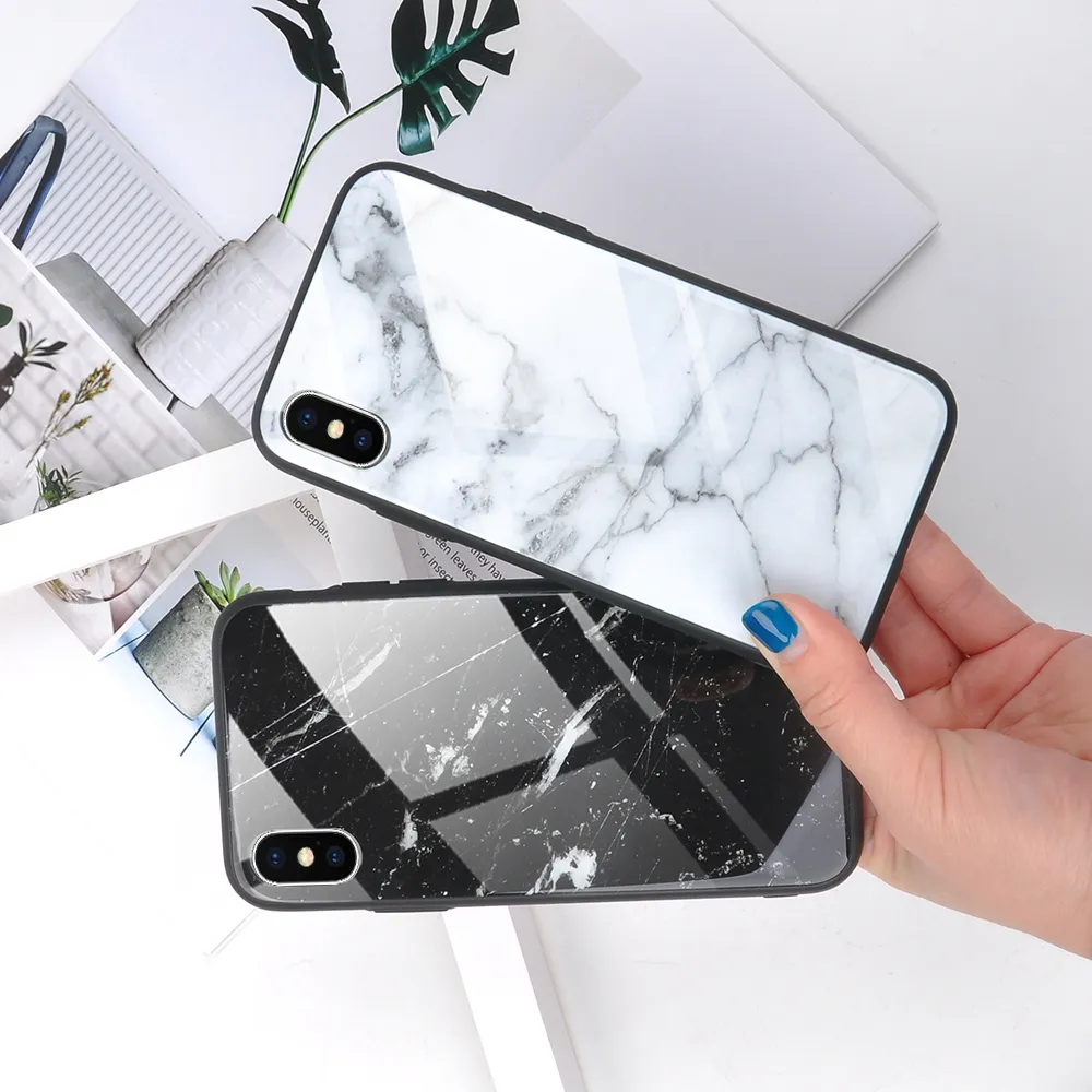 Глянцевая текстура мрамора закаленное стекло чехол для телефона для iPhone  X XS XR XS Макс 8 7 6 6S Plus Прохладный Полная защита тела Задняя крышка