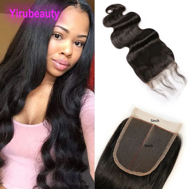 Peruvian Virgin Hair Cambodia 5X5 Lace Closure Body Wave Human Hair Top Closures 10-24inch Natural Black Closure With Baby Hairs