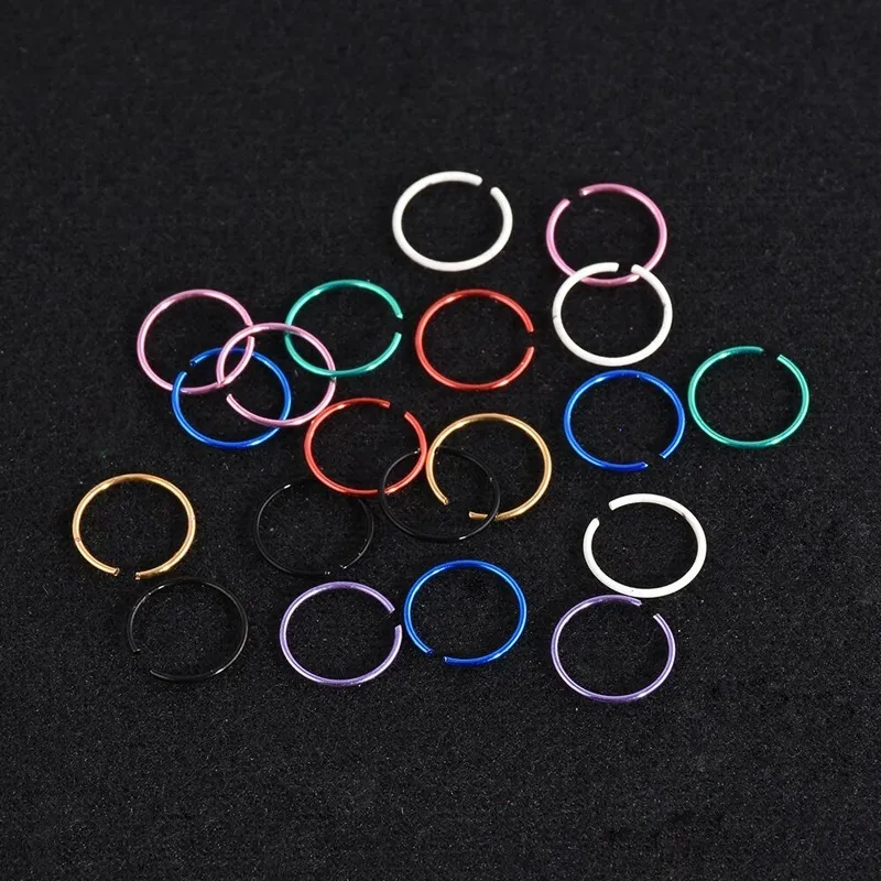 Small Nose Ring Multicolor Golden Stainless Steel Open Piercing Septum Lip Hoop Earrings Cartilage Jewelry