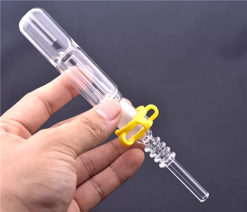 El kit Micro NC de 4,5 pulgadas más barato con 14 mm 18 mm Punta de clavo de cuarzo Clip de plástico Keck Mini Tubos de quemador de aceite de vidrio plataforma petrolera DAB Bong