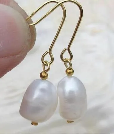 Gioca gratuitamente a fotos reales barroco blanco pendientes de perlas 14 K / 20 gancho amarillo