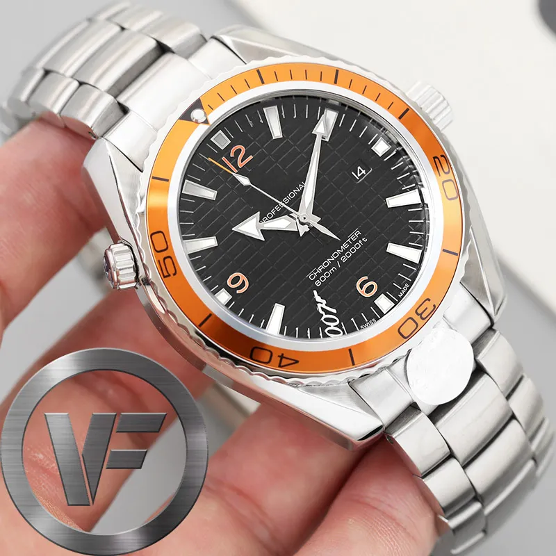Vfactory safir mens klocka 43mm 2813 ss nya automatiska rörelse mode klockor män mekaniska 007 armbandsur