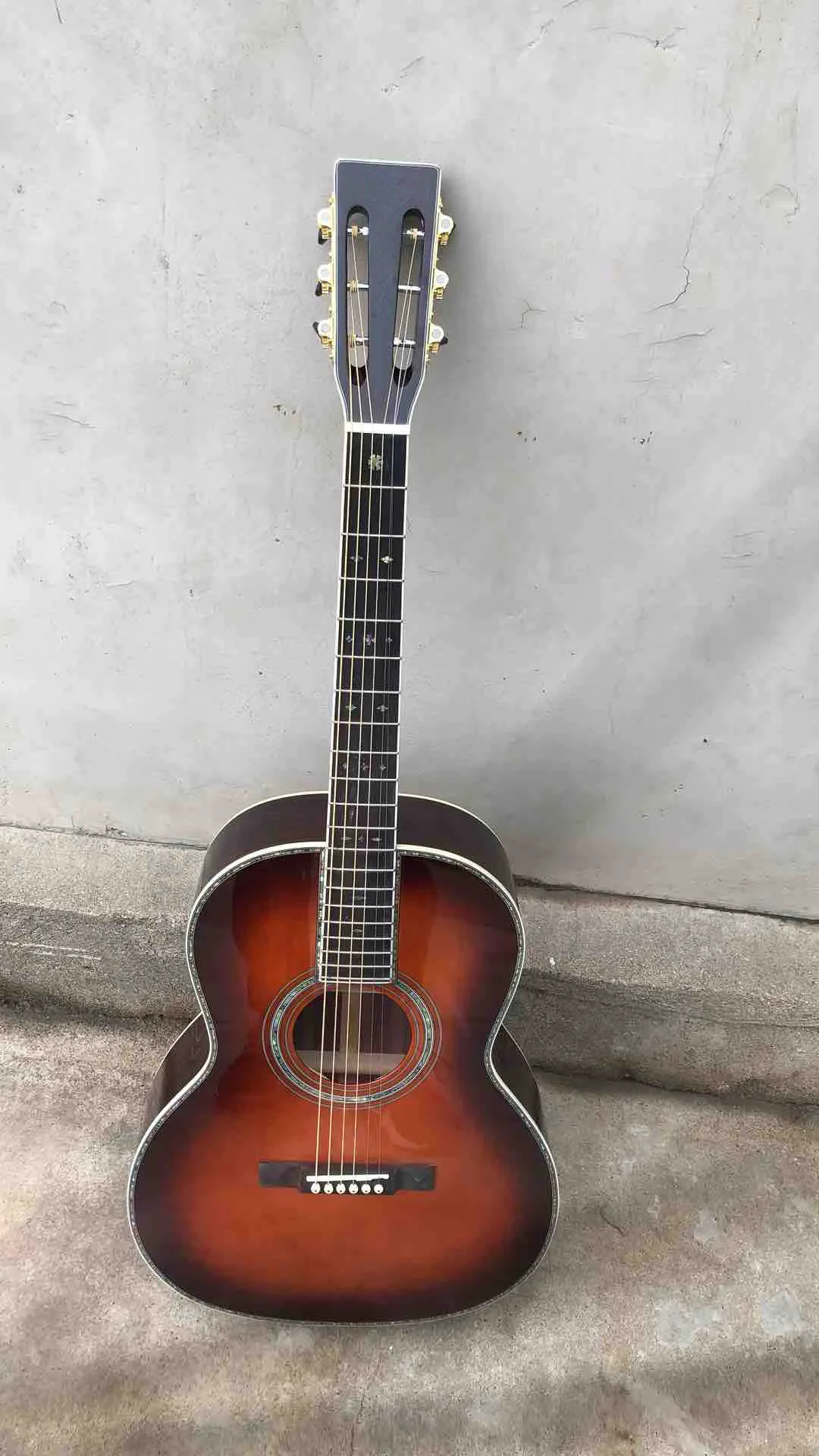 Custom Solid Sitka Spruce Top JM Acoustic Guitar Abalone Binding Inlay Rosewood Fingerboard customize logo headstock is ok