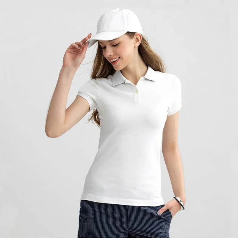 2019 Moda de verano camisa de polo de las mujeres nuevas de manga corta ocasional polos delgados camisas de mujer m s el tama o de algod n femenino