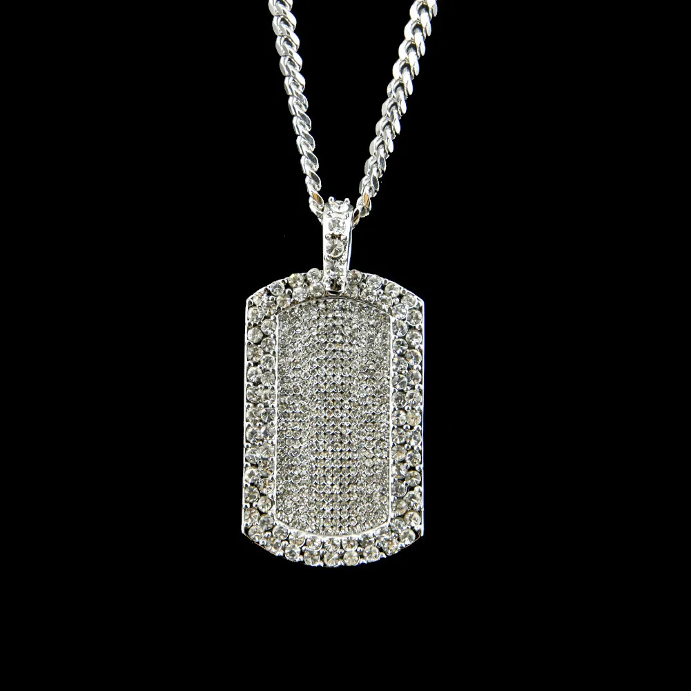 Collana con ciondolo Never Give Up in stile hip hop, con catena