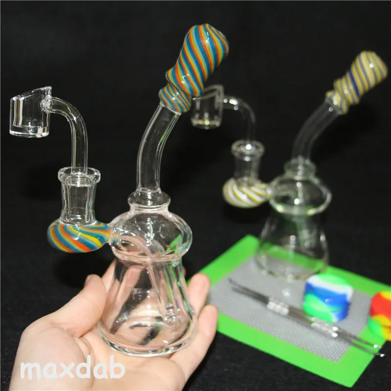 hookahs Glass bongs recycler pipes inline percolator bong heady oil rigs two style water pipe dab rig wax