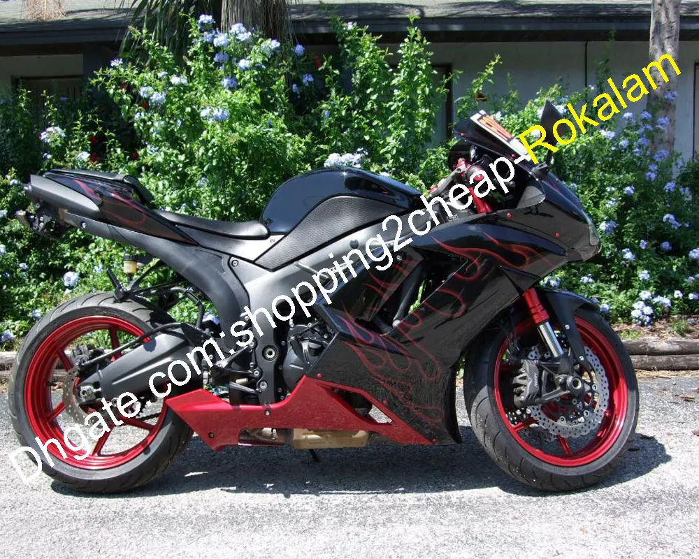 Обтекательный комплект для Kawasaki Ninja 2007 2008 ZX-6R ZX6R 636 ZX 6R 07 08 Набор черных мотоциклов (литье под давлением)