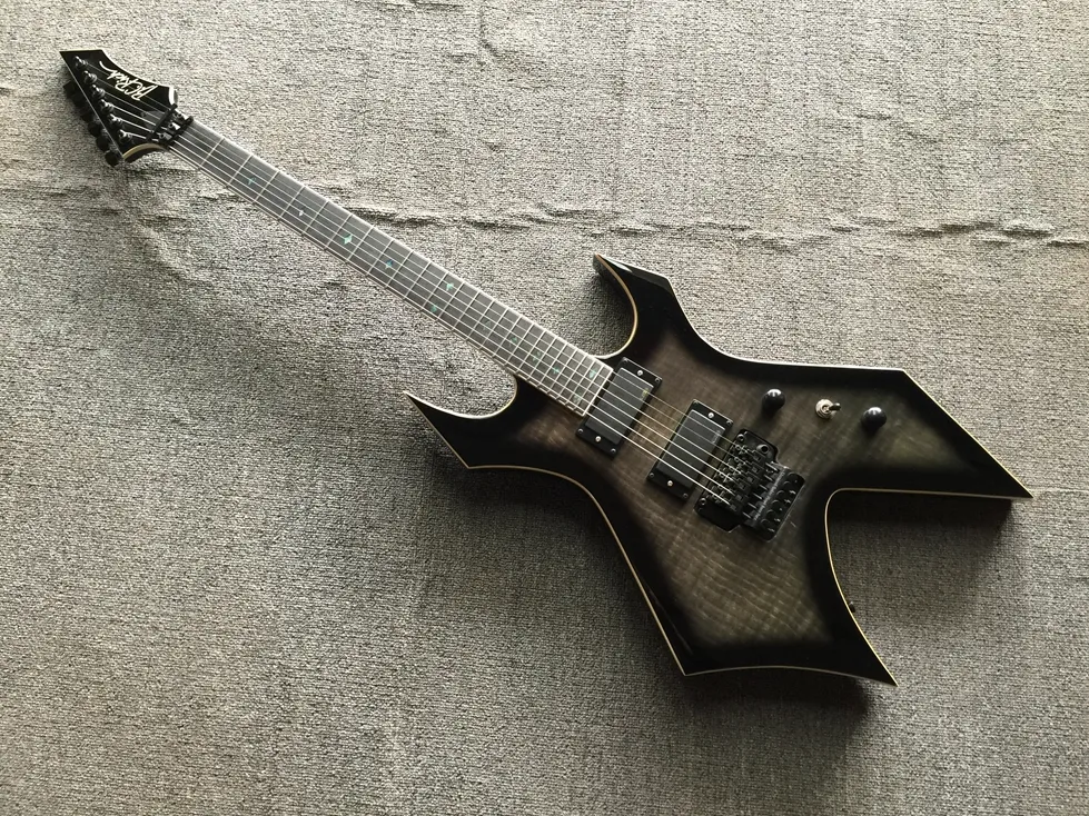 Rare Custom Heavy Metal James Hetfield Vulture Guitar Matte Black Flying V Electric Guitar Satin Finished Active Pickups 9V Battery Box