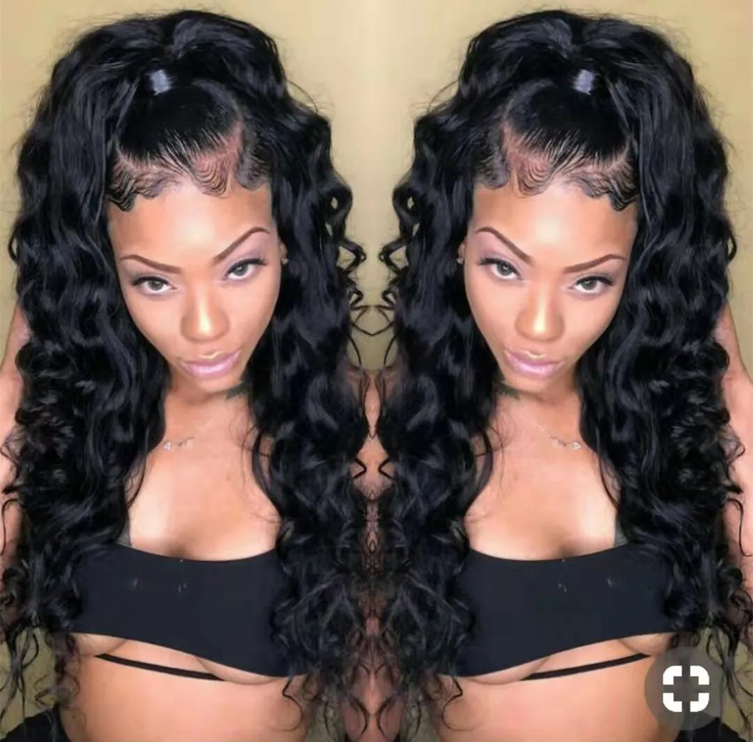 Diva1 HD Lace Frontal Wig Loose Wave Glueless Brazilian Remy Wigs Virgin 360 Full Front Human Hair 150% Täthet Naturlig hårlinje Förplockad