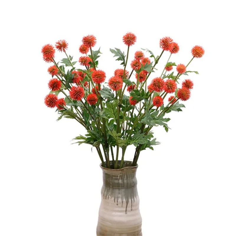 Fake Single Stem Maskros Blomma Bunch (5 Heads / Piece) 27.56 "Längdsimulering Popotan för bröllops hem dekorativa konstgjorda blommor