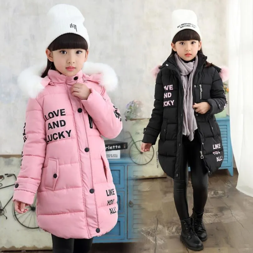 Winter Warm Girls Kids Jackets Boys With Fur Hoodie Long Sleeve Cotton Coat For Kids Aged 3 15T Casual And Thick Casual Wear For Teenagers From Sunmye 20.3 DHgate.Com
