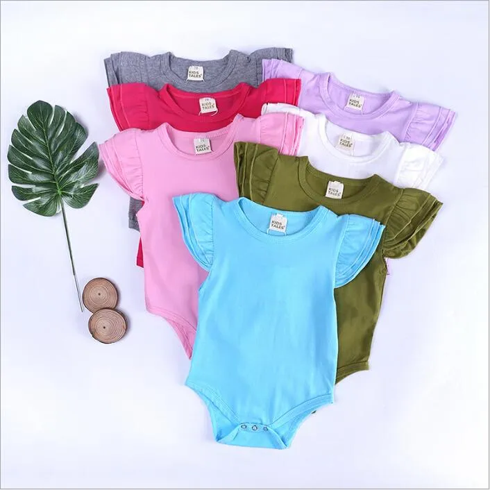 Bebek Giysileri Kızlar Ins Tulum Toddle Fly Kollu Tulumlar Yenidoğan Moda Onesies Bebek Prenses Tutu Bodysuits Pamuk Çocuk Giyim B4360