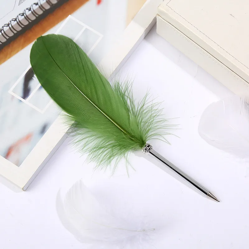 Retro Feather Ball Pen Student Prize Gift Feather Gift Pen Novel Ballpoint Pen Back to School Stationery Free DHL