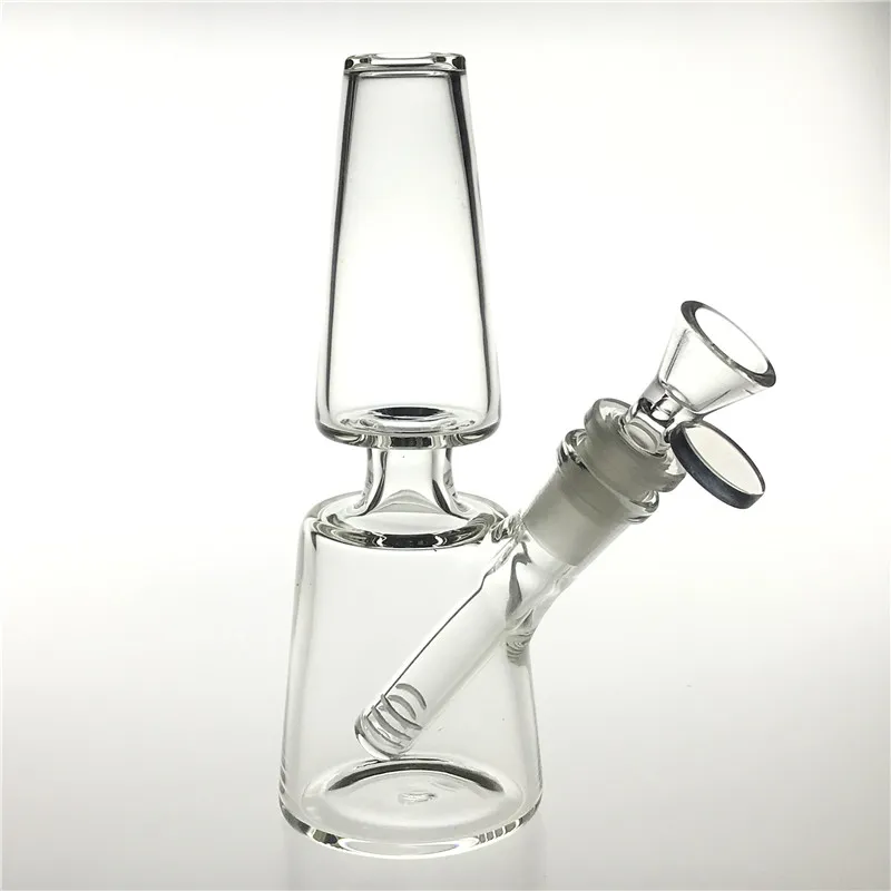 7 Inch Glass Water Bongs Dab Rig with Hookah 14mm Female Downstem Male Bowl Thick Recycler Beaker Bong for Smoking