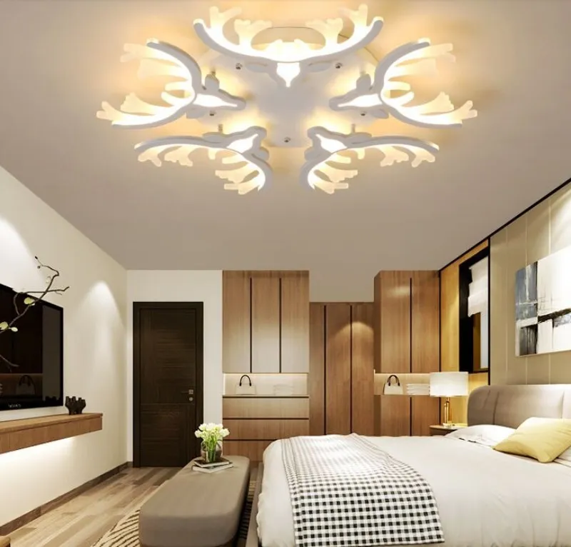 ベッドルームのための現代の天井ペンダントランプ白い鉄のボディサスペンションライトLEDライトの光を導きました