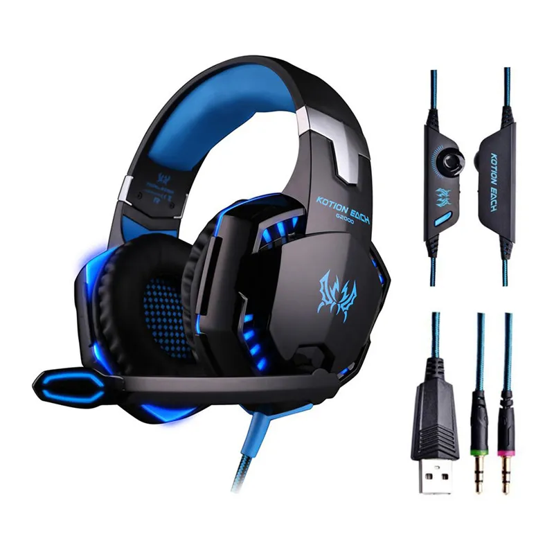 G2000 G9000 Game Gaming Headset PS4 Earphone Gaming Headphone مع Microphone MIC لجهاز الكمبيوتر المحمول PlayStation 4 Casque Gamer8076016