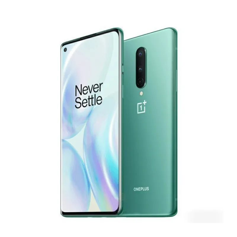 OnePlus 8 5G الهاتف المحمول 12GB RAM 256GB ROM Snapdragon 865 Octa Core Android 6.55 "ملء الشاشة 48MP NFC 4300MAH معرف بصمات الأصابع وجه الهاتف الخليوي الذكية