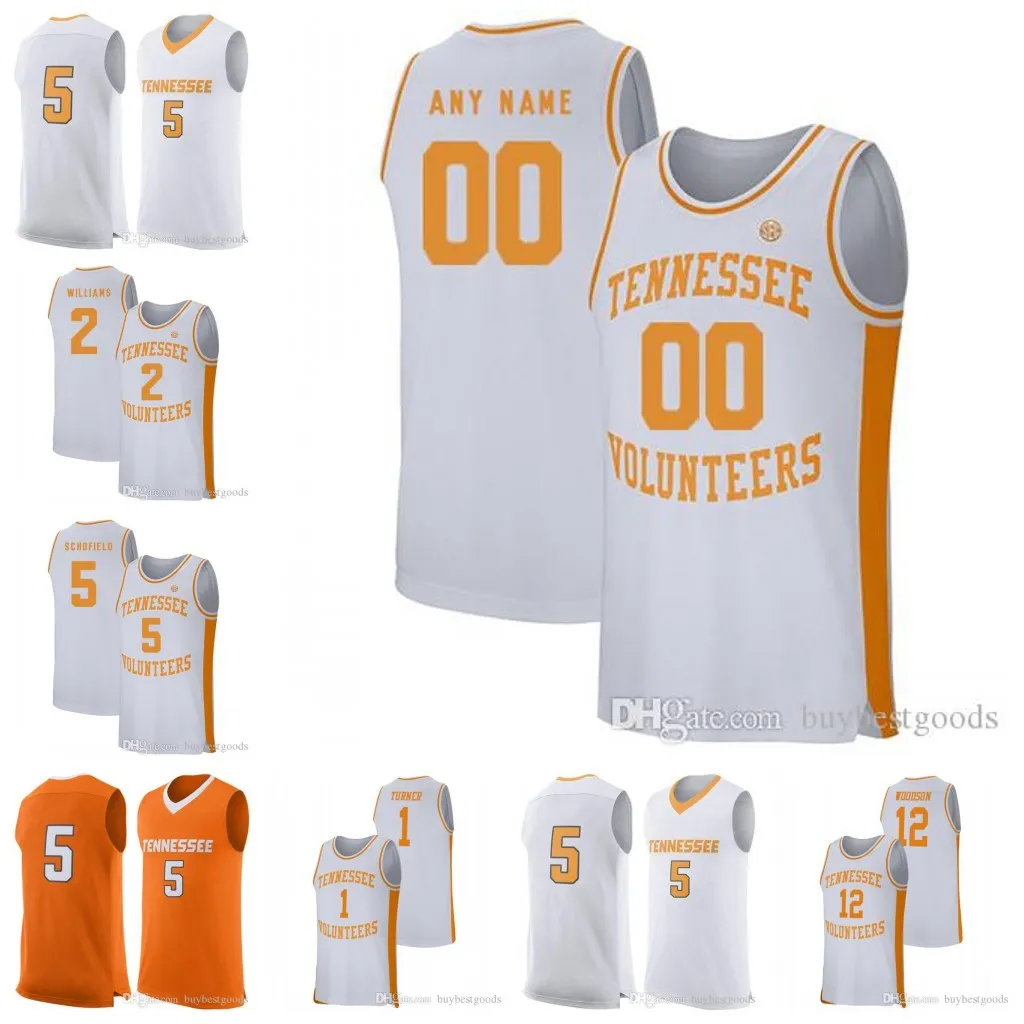 Custom NCAA Tennessee Volunteers Basketball Jersey Bone Turner John