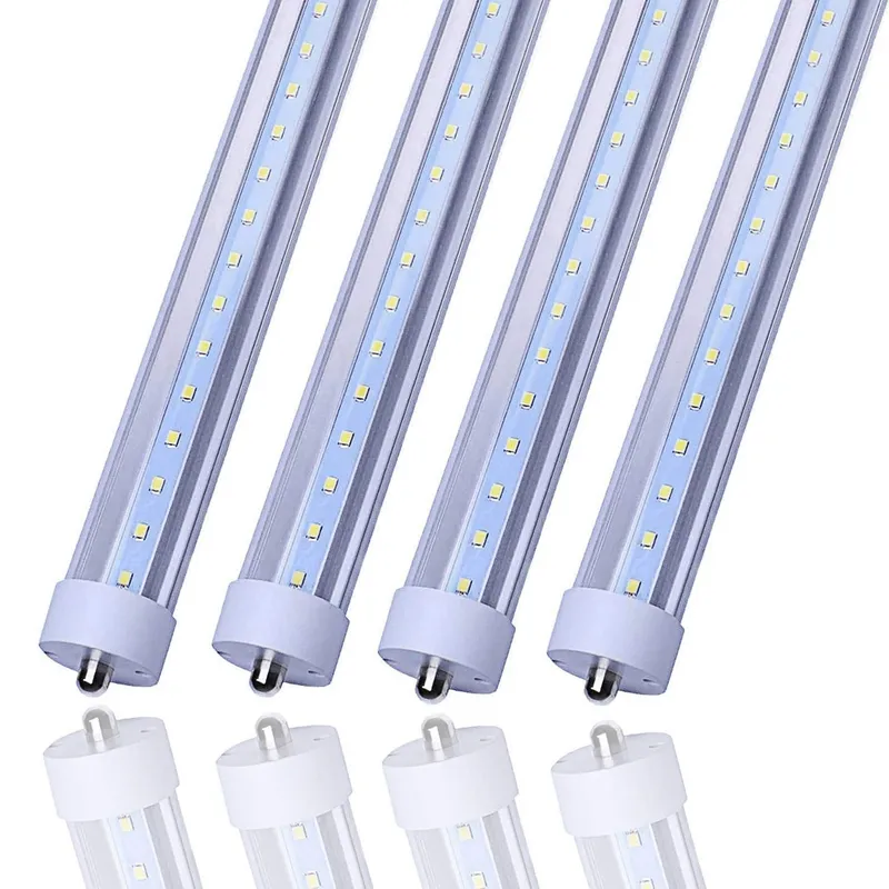 T8 8ft LED Light Tube,FA8 Single Pin Base,8ft 6000K White,45W,Dual-Ended Power,50-Pack AC100-305V US Stock