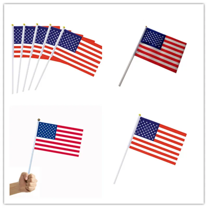100 Bandiere USA 4x6 Su Bastoncino - Decorazioni Patriottiche 4 Luglio - Foto 4