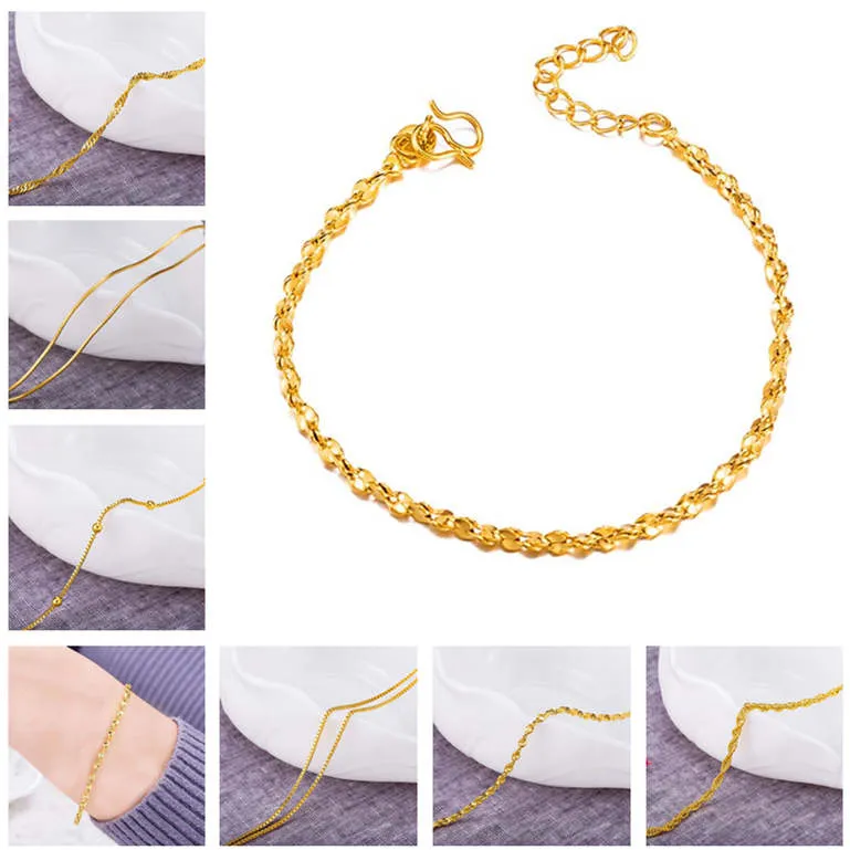 Kvinnors Sand Guld Armband Kvinna 18K Guld Bracelet Dab233 Länk, Kedja Smycken Armband