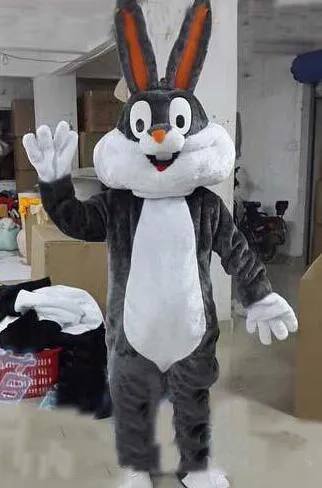 2019 горячие новые пасхальные серые ошибки кролик кролик талисман костюмы талисмана EMS бесплатная доставка