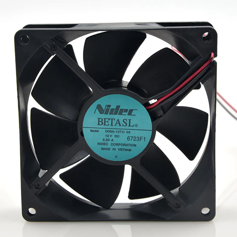 NIDEC 12V 0.20A D09A-12TU 03 CoolingFAN 9cm 9025 90 * 90 * 25mm för Foxconn Inverter Cooling Fan 2Wires