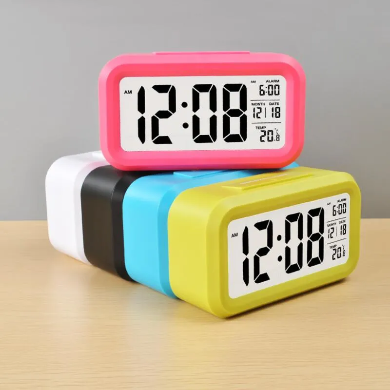 Reloj Despertador Digital Con Luz Nocturna Con Sensor Inteligente Y Calendario Con Termometro De Temperatura Reloj De Mesa De Escritorio Silencioso Junto A La Cama Wake Up Snooze LX8632 De 6 61 DHgate