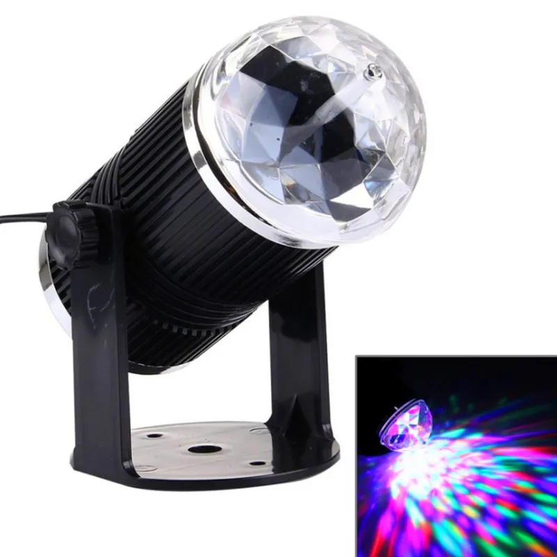 Ev Partisi Bar Sahne Lambası için 3w AB / ABD Plug Ses Aktif RGB LED Kristal Sahne Işık Sihirli Topu Disko DJ Lazer Aydınlatma