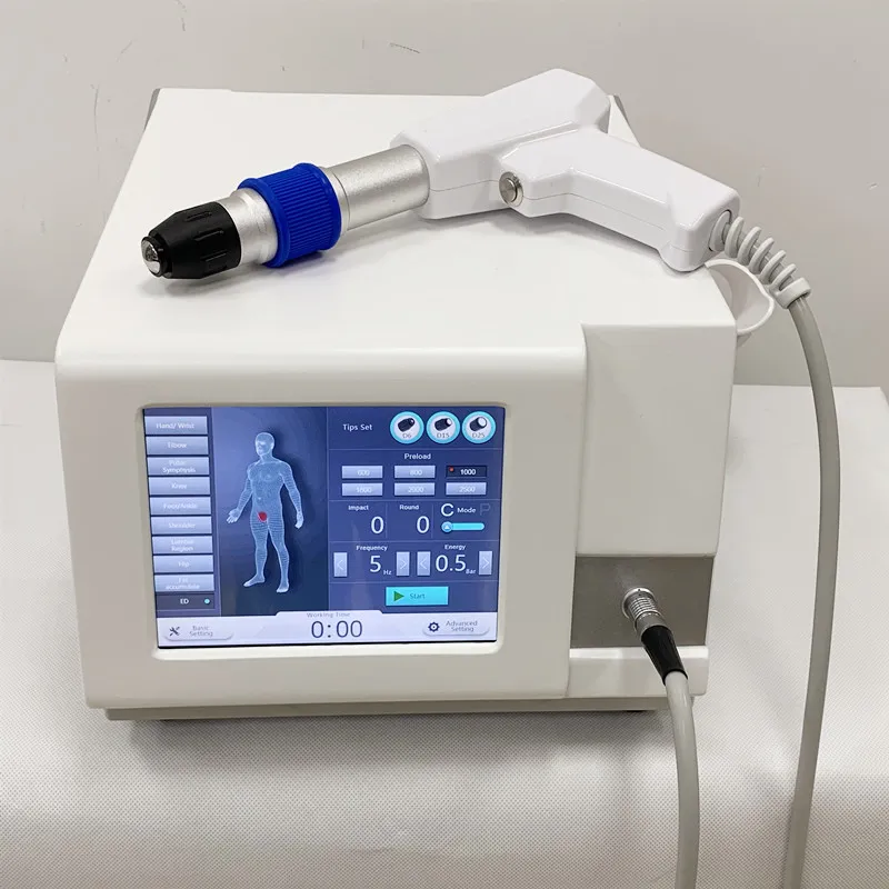 Equipo de terapia de ondas de choque de presión de aire Gadgets de salud Máquina de ondas de choque Eswt Fisioterapia Rodilla Alivio del dolor de espalda Eliminación de celulitis
