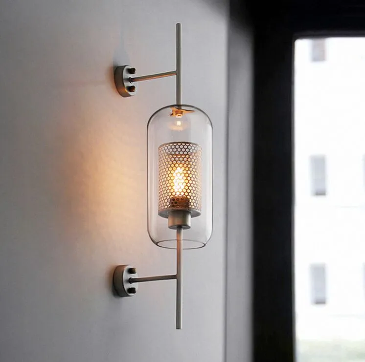 Industriële stijl Retro Wandlamp Vintage Creative Concise Glass Light Kitchen Restaurant Loft Led Wall Sconce Gratis verzending Myy