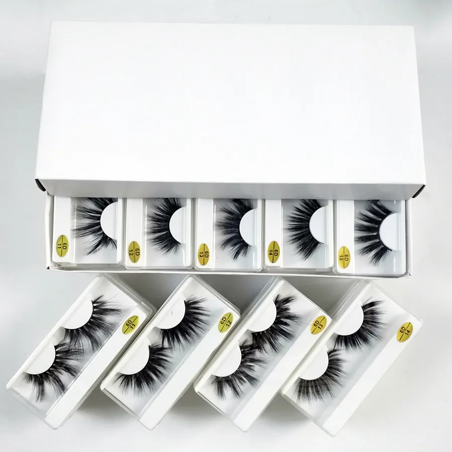 Commercio all'ingrosso 25mm Lashes 10 stili 25mm Ciglia di visone Ciglia finte Striscia spessa Ciglia di visone Trucco Ciglia di visone lunghe drammatiche alla rinfusa