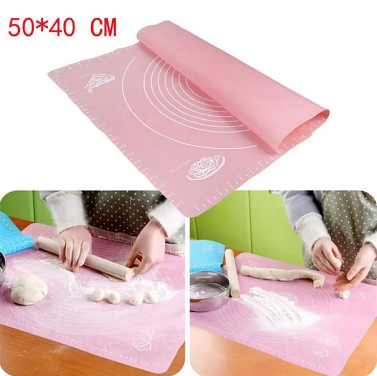 60/50/40cm Silicone Pad Baking Mat Sheet Kneading Dough Mat For