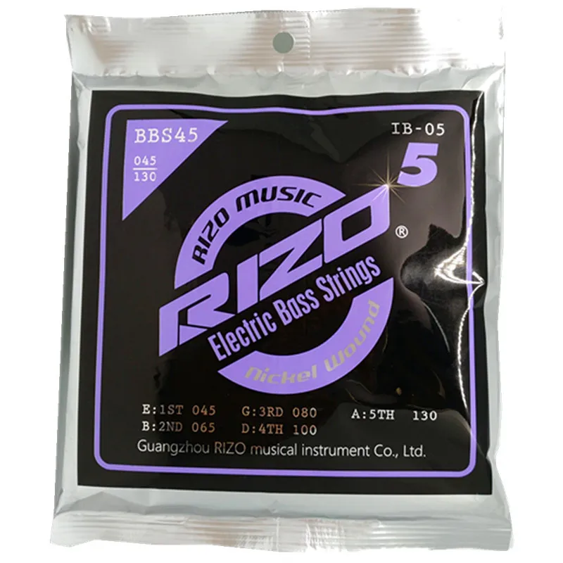 RIZO IB 045-100 Nickel umsponnen 5 E-Bass-Gitarrensaiten Musikinstrumente Zubehör Gitarrenteile