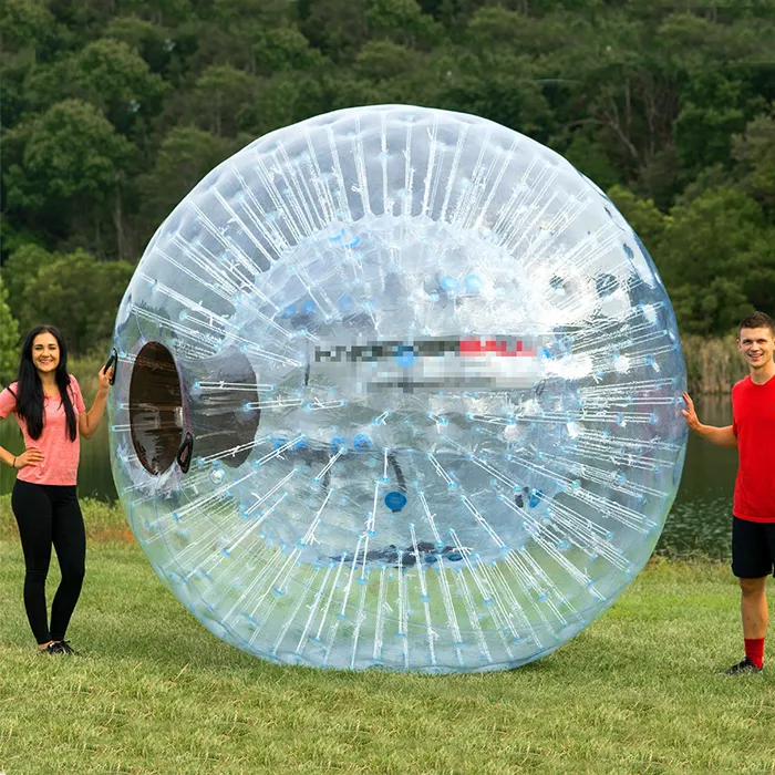 Snelle levering opblaasbare zorbbal te koop Menselijke grootte hamsterbal voor mensen naar binnen gaan Heldere PVC grasbal / sneeuwbal Beste kwaliteit