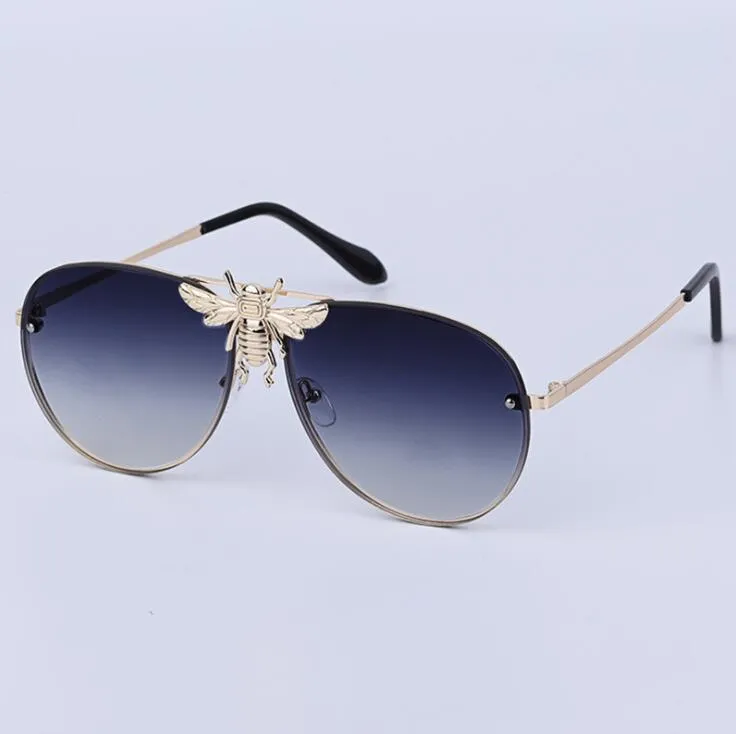 Высококачественные металлические солнцезащитные очки Big Bee с градиентными линзами UV400, ретро мужские и женские оттенки, модные солнцезащитные очки на открытом воздухе, очки для очков