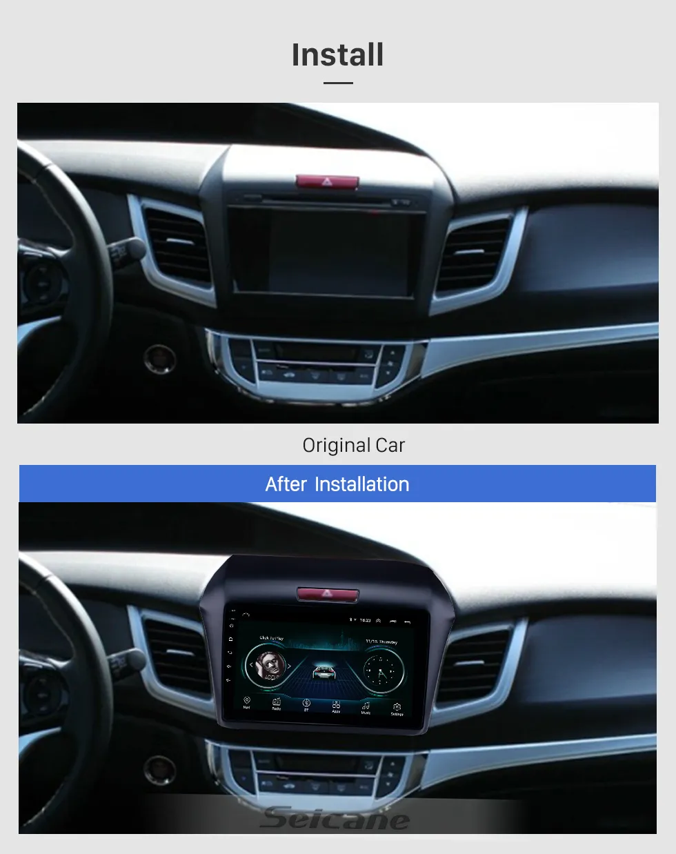 9 inch Android 8.1 Radio for 2013 Honda Jade Bluetooth WIFI HD Touchscreen GPS Navigation support Carplay Rear camera