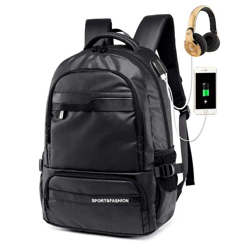 Mochila multifuncional para laptop com manga, porta de carregamento USB à prova d'água, mochila para caminhadas, bolsa de viagem estilo formal Schoolbag277q