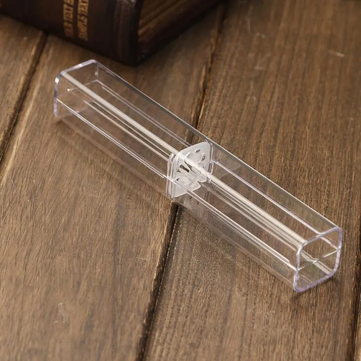 Hot selling Transparent Plastic Crystal Pens Cases Display Boxes Wedding Favor Gift Holder Office School Supplies LX1801