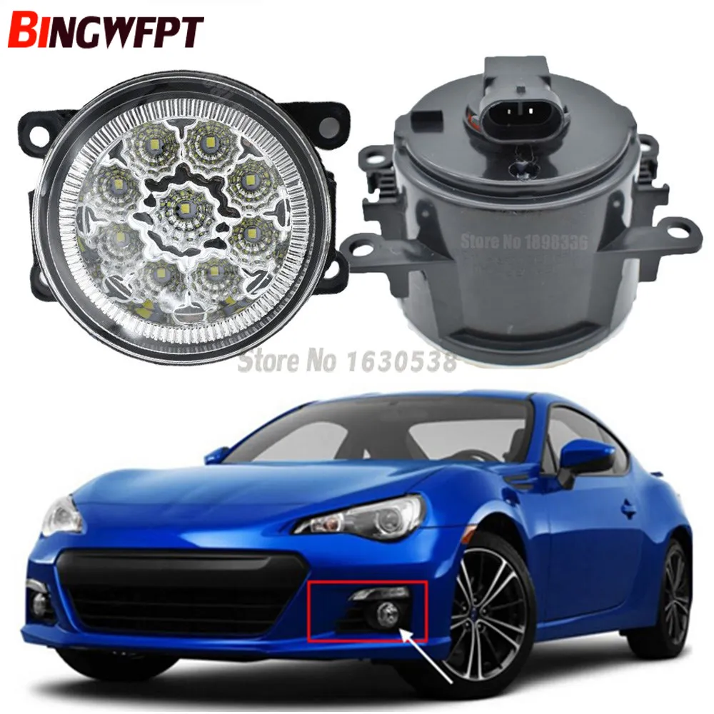 2pcs/pair Fog Lamp Assembly Super Bright LED Fog Light 9 piece chips white yellow For Subaru BRZ 2013-2017