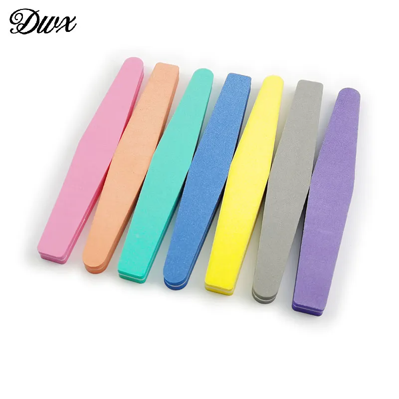 50pcs/lot Double Side Nail files buff 100/180 Colorful Sanding Sponge Buffer Block Polishing