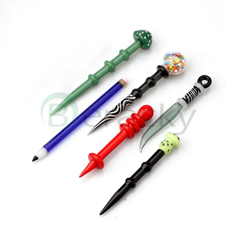 DHL!!! Glass Dabber Tool Bubble Cap Pencil Mushroom Knife Dabber Heady
