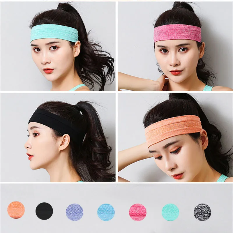 Silicone Breathable Head Band Solid Color Sport Work out Running Hair Bands Sweatband headwraps