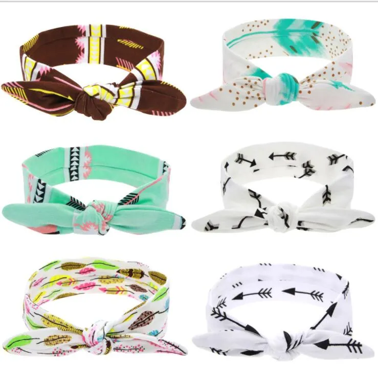 Partihandel Baby Twist Headband Soft Knot Bow Hair Bands Turban Boy Girl Soft Headwrap Bandanas Bunny Ear Flower Headwear