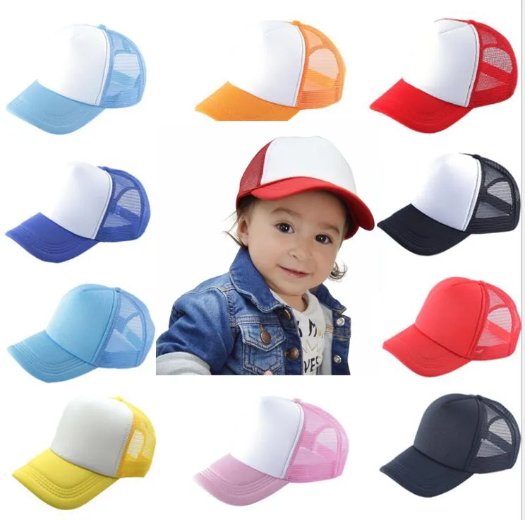 Gorra de béisbol para niños Gorras de malla para adultos Sombreros de camionero en blanco Sombreros Snapback Niñas Niños Gorra para niños pequeños Venta al por mayor barata